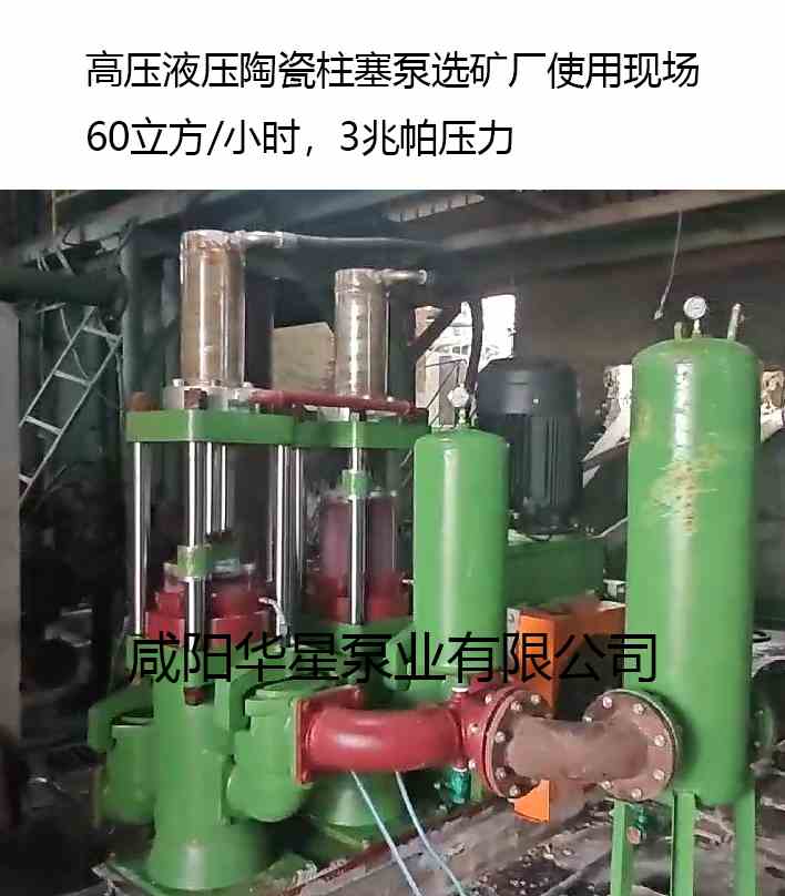 华星高压液压陶瓷柱塞泵选矿厂使用现场